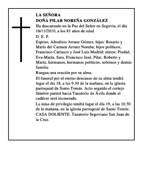 Doña Pilar Noreña González