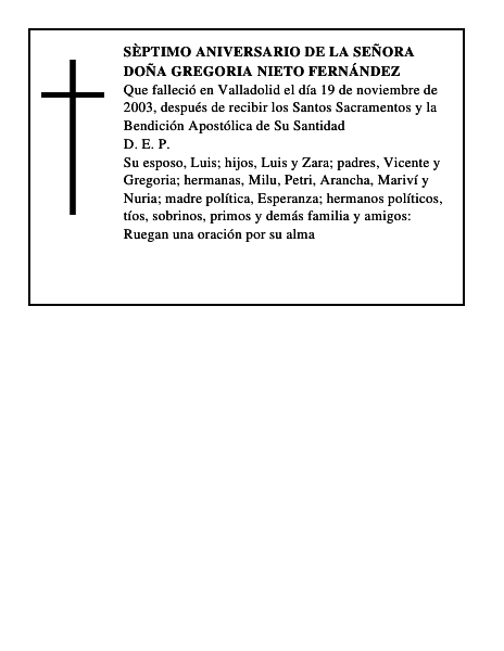 Doña Gregoria Nieto Fernández