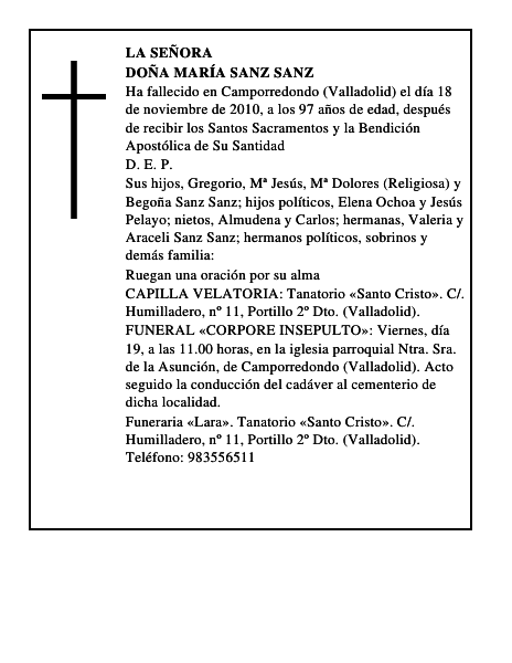 Doña María Sanz Sanz