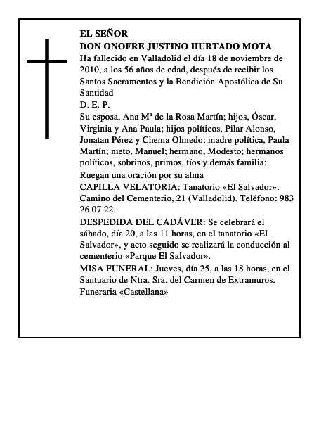 Don Onofre Justino Hurtado Mota
