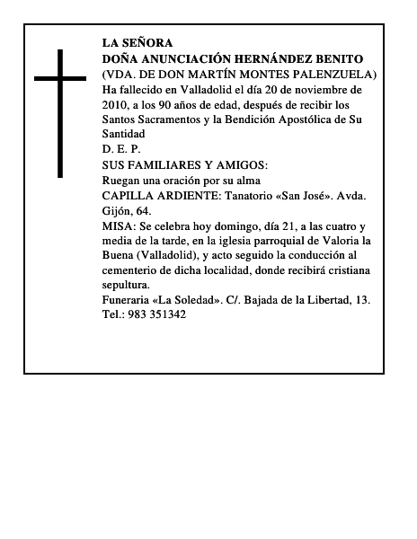 Doña Anunciación Hernández Benito