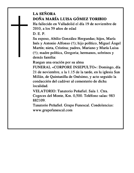 Doña María Luisa Gómez Toribio