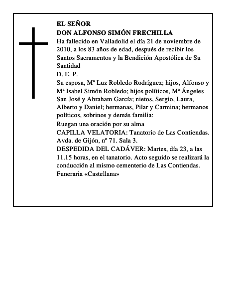 Don Alfonso Simón Frechilla