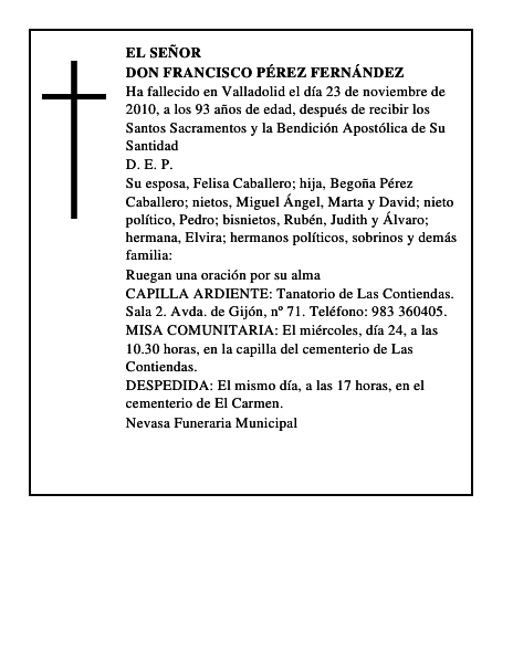 Don Francisco Pérez Fernández
