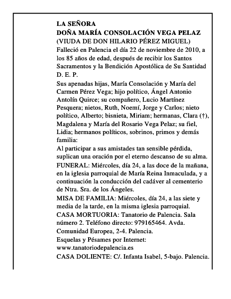 Doña María Consolación Vega Pelaz