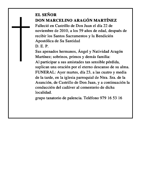 Don Marcelino Aragón Martínez