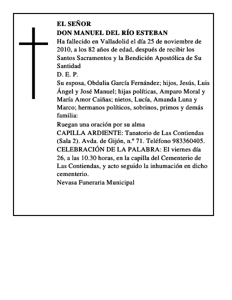 Don Manuel del Río Esteban