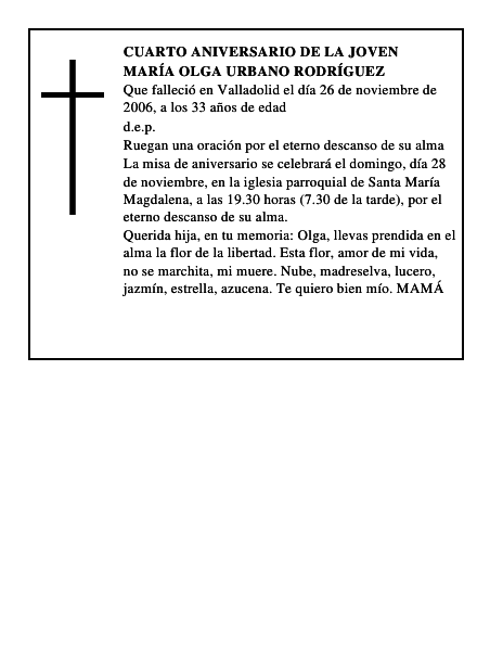 María Olga Urbano Rodríguez