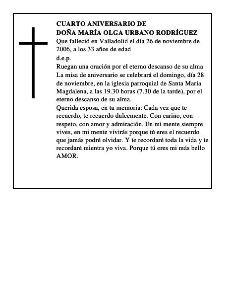 Doña María Olga Urbano Rodríguez