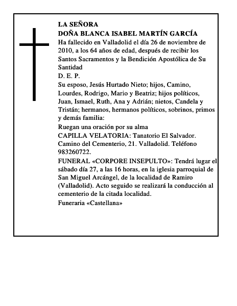 Doña Blanca Isabel Martín García