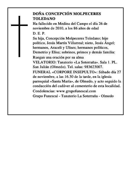 Doña Concepción Molpeceres Toledano