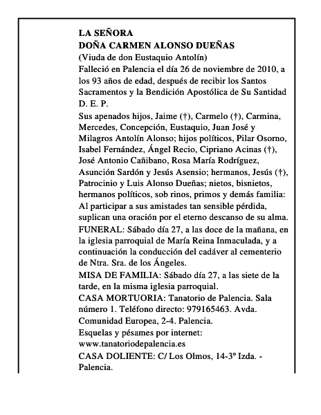 Doña Carmen Alonso Dueñas