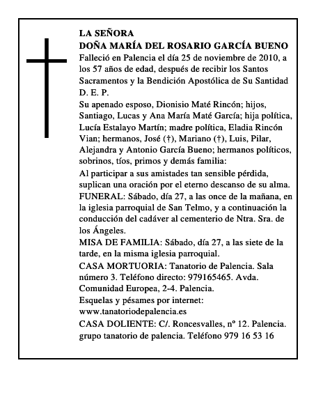 Doña María del Rosario García Bueno