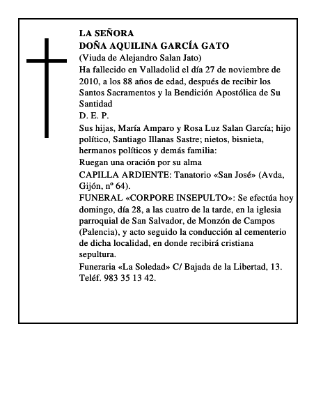 Doña Aquilina García Gato
