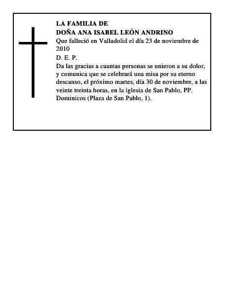 Doña Ana Isabel León Andrino