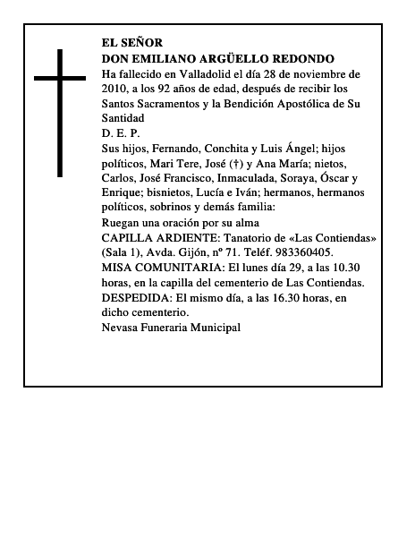 Don Emiliano Argüello Redondo