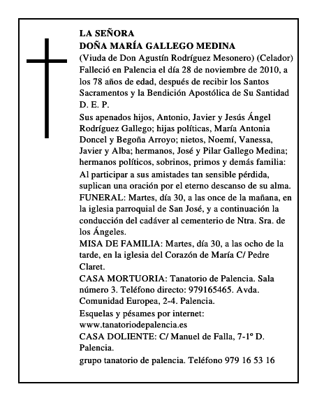 Doña María Gallego Medina