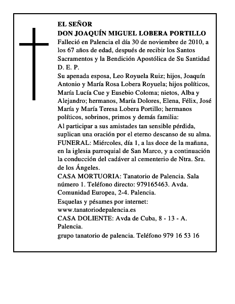 Don Joaquín Miguel Lobera Portillo