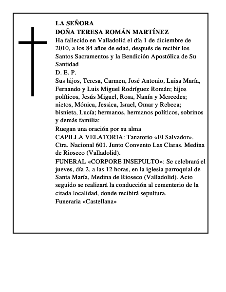 Doña Teresa Román Martínez