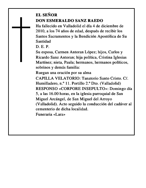 Don Esmeraldo Sanz Raedo