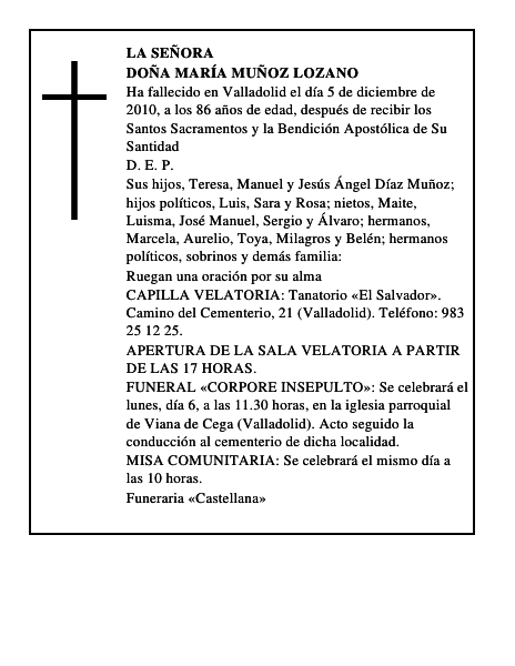 Doña María Muñoz Lozano