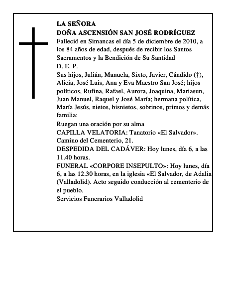 Doña Ascensión San José Rodríguez