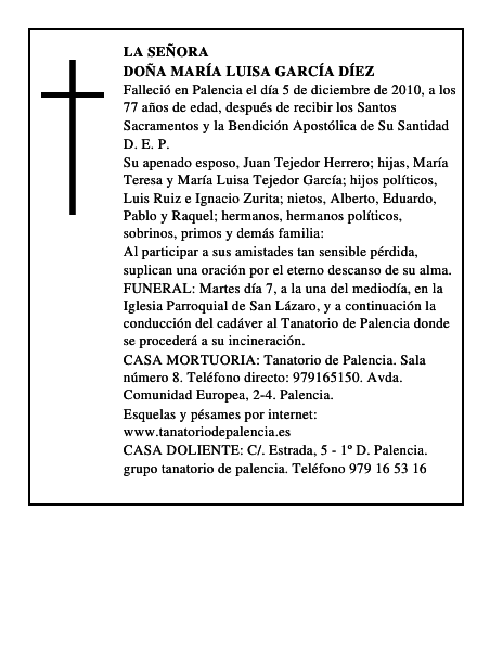 Doña María Luisa García Díez