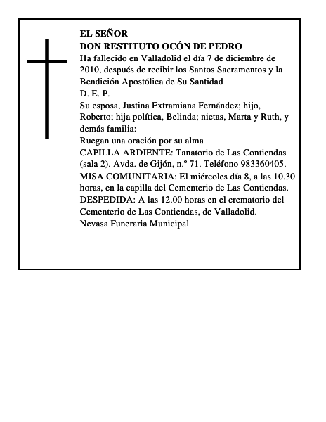 Don Restituto Ocón de Pedro