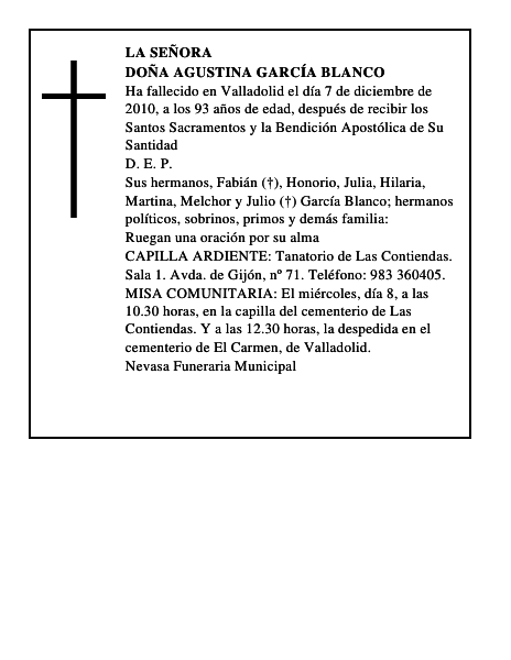 Doña Agustina García Blanco