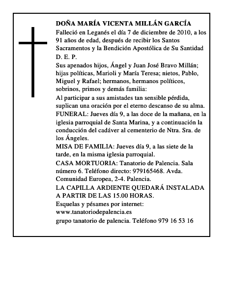 Doña María Vicenta Millán García