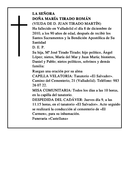 Doña María Tirado Román