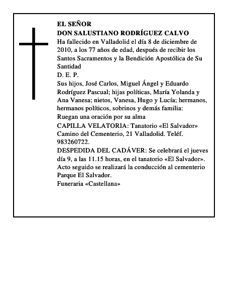 Don Salustiano Rodríguez Calvo