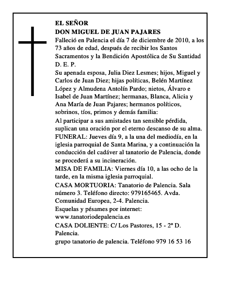 Don Miguel de Juan Pajares