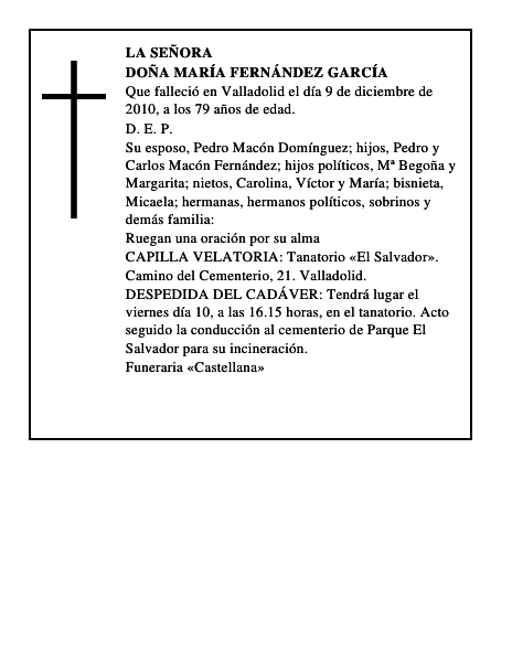 Doña María Fernández García