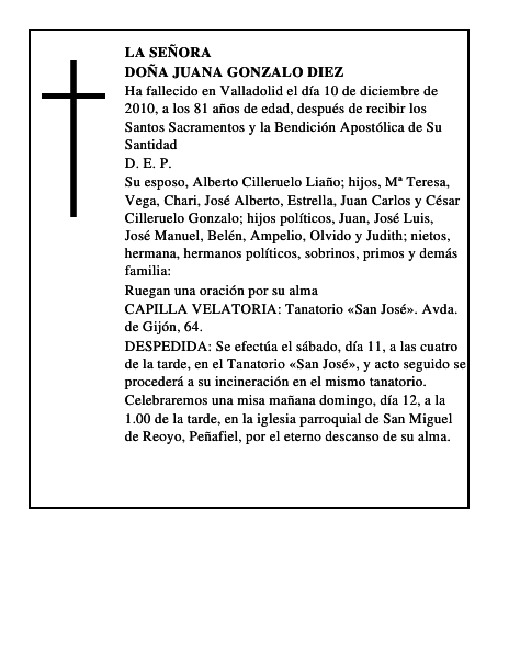 Doña Juana Gonzalo Diez