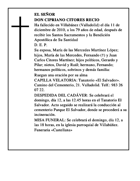 Don Cipriano Citores Recio