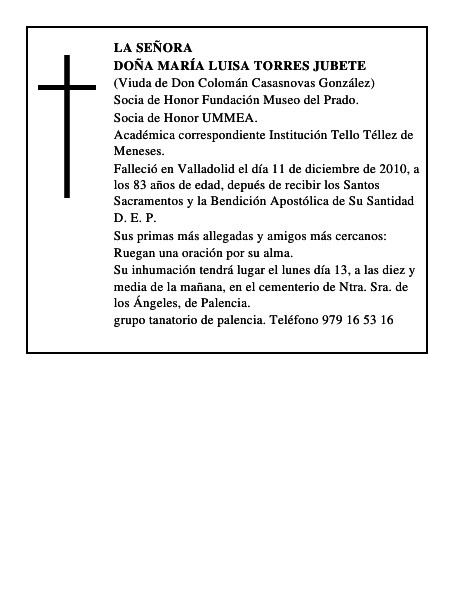 Doña María Luisa Torres Jubete