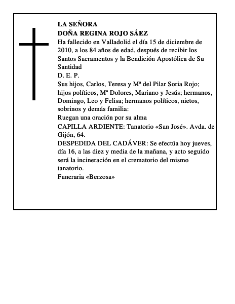 Doña Regina Rojo Sáez