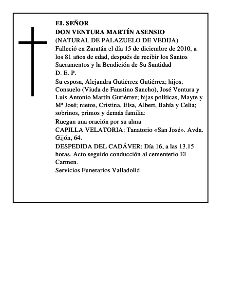Don Ventura Martín Asensio