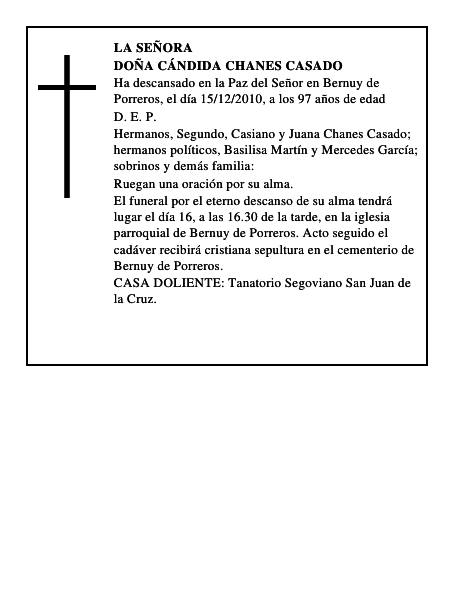 Doña Cándida Chanes Casado