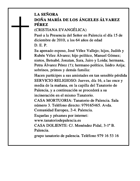 Doña María de los Ángeles Álvarez Pérez