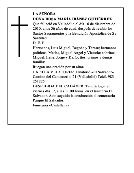 Doña Rosa María Ibáñez Gutiérrez