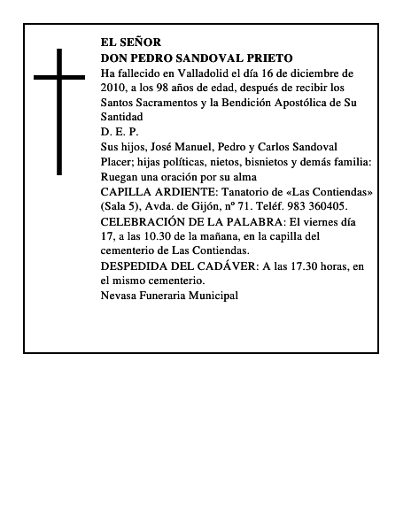 Don Pedro Sandoval Prieto
