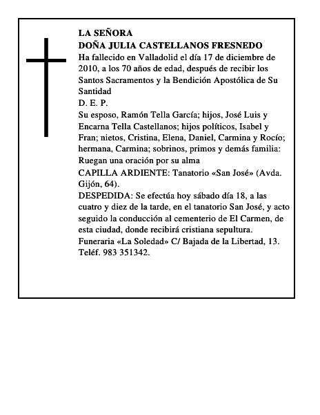 Doña Julia Castellanos Fresnedo
