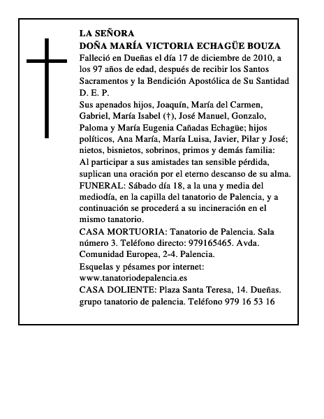 Doña María Victoria Echagüe Bouza
