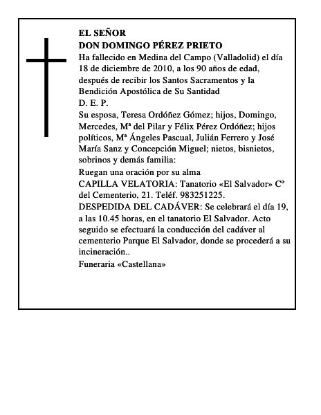 Don Domingo Pérez Prieto
