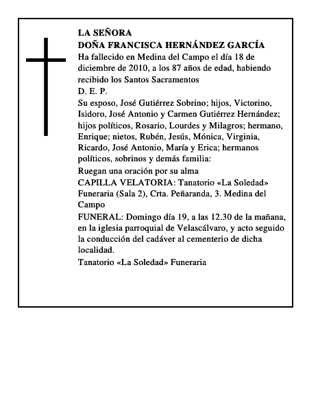 Doña Francisca Hernández García
