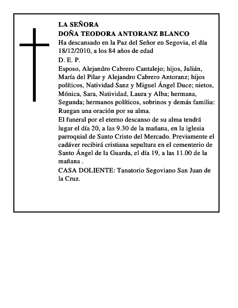 Doña Teodora Antoranz Blanco