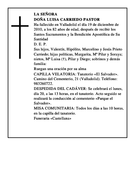 Doña Luisa Carriedo Pastor