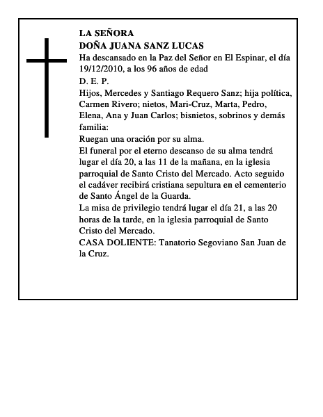 Doña Juana Sanz Lucas